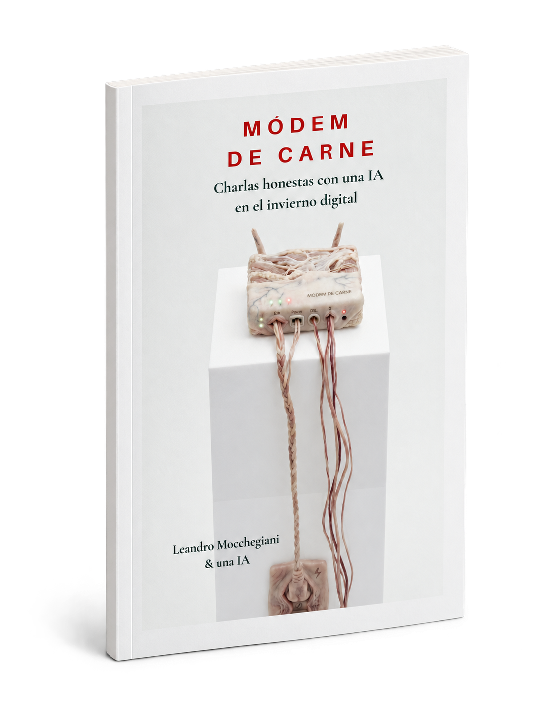 Módem de Carne, libro delgado con la portada basada en el PDF original y título rojo